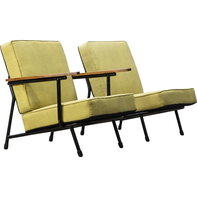 Pair of vintage low back armchairs by Alf Svensson for Dux - 1960s