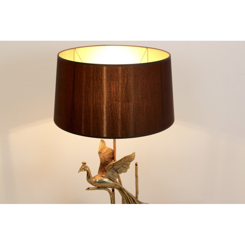 Table lamp with gold metal sculpture - 1970s