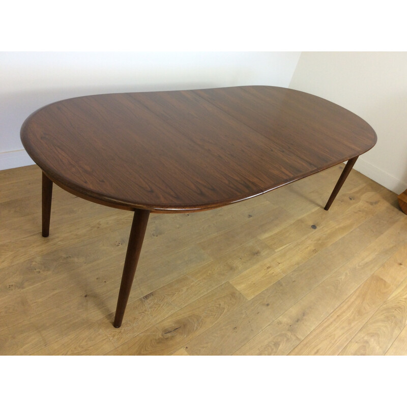 Vintage rosewood extendable dining table - 1960s