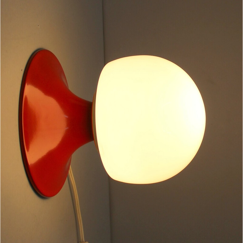 Pair of red vintage wall lamp - 1970s