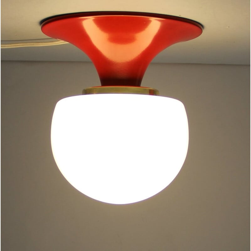 Pair of red vintage wall lamp - 1970s
