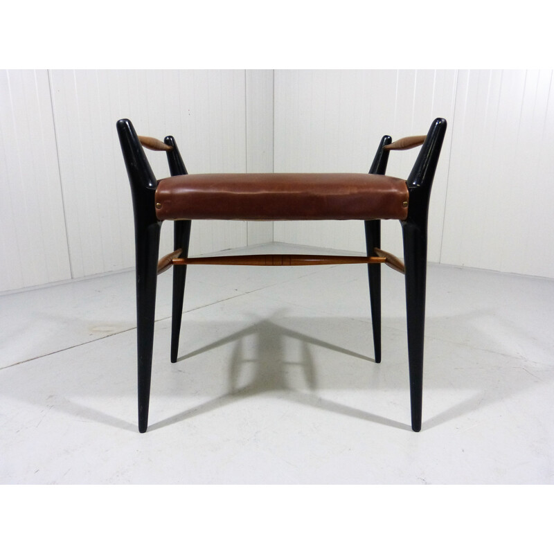Vintage Italian wooden stool - 1950s