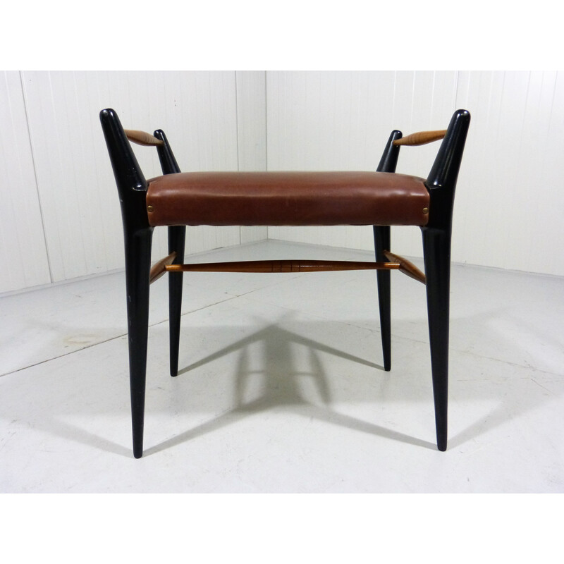 Vintage Italian wooden stool - 1950s