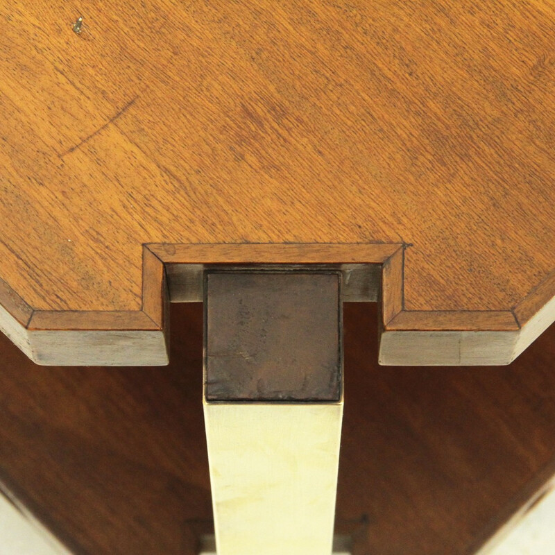 Italian teak coffee table with brass legs - 1960s