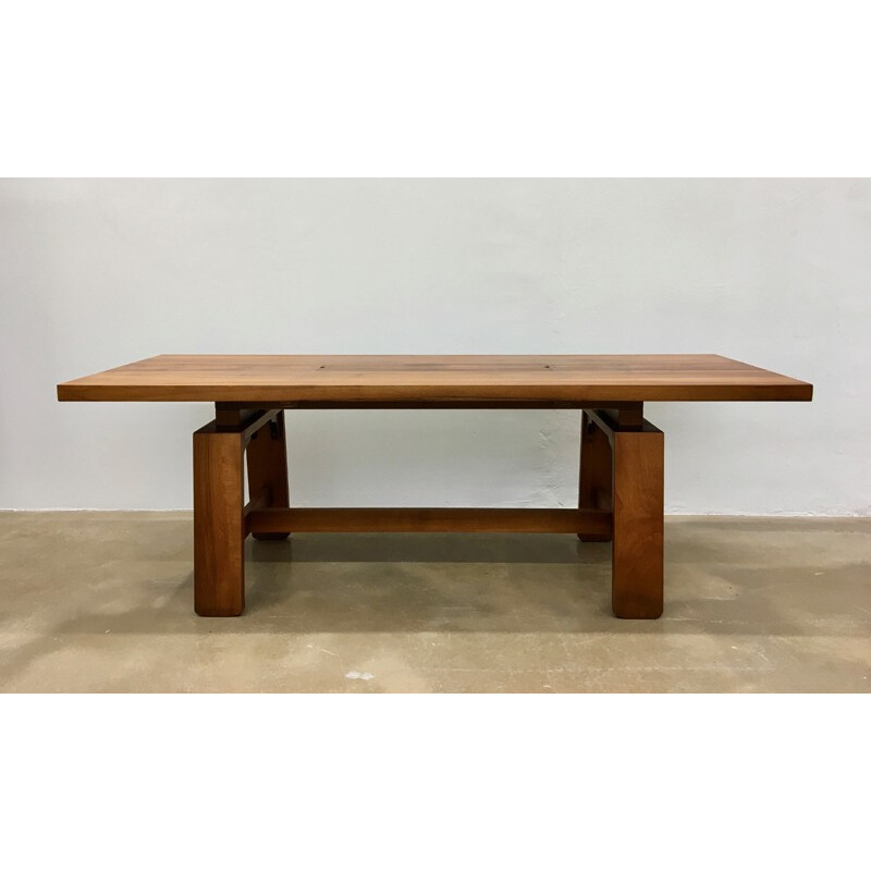 Large Dining Table in Walnut Veneer by Silvio Coppola for Bernini, Italy - 1964