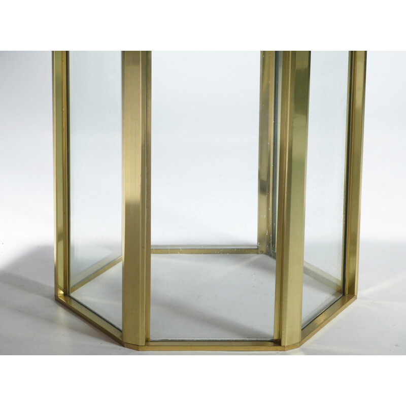 Italian lacquer and brass table by Romeo Rega - 1970s