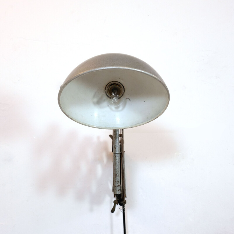 Accordion french vintage grey wall lamp - 1960s