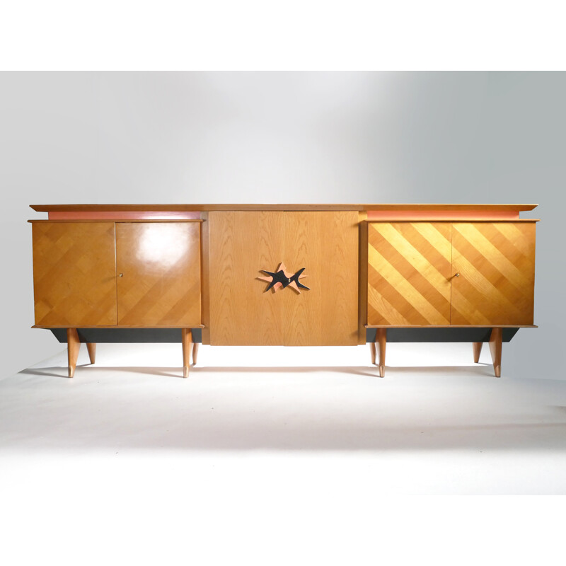 Vintage cherry wood sideboard, France 1950