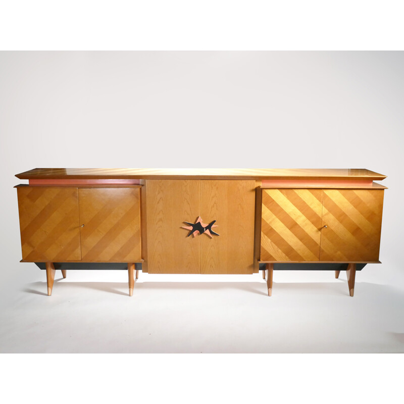 Vintage cherry wood sideboard, France 1950