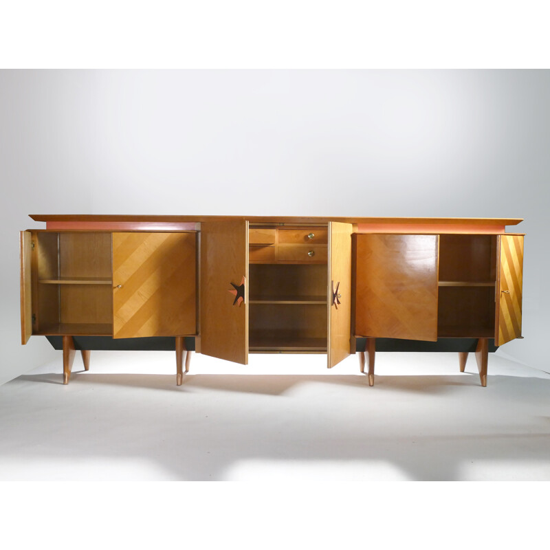 Vintage cherry wood sideboard, France 1950