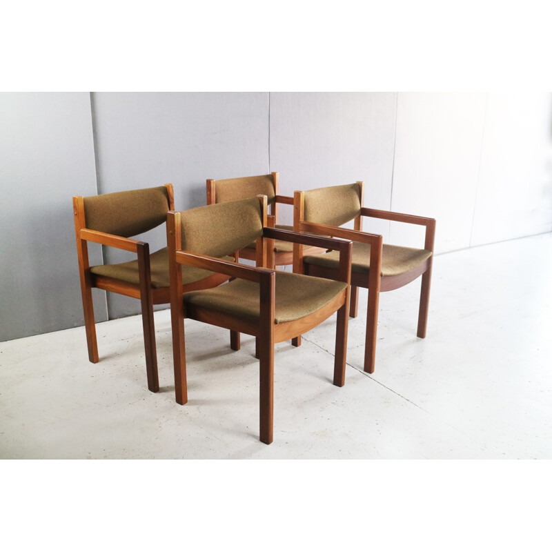 Set of 4 vintage danish dining chairs with original upholstery - 1970s