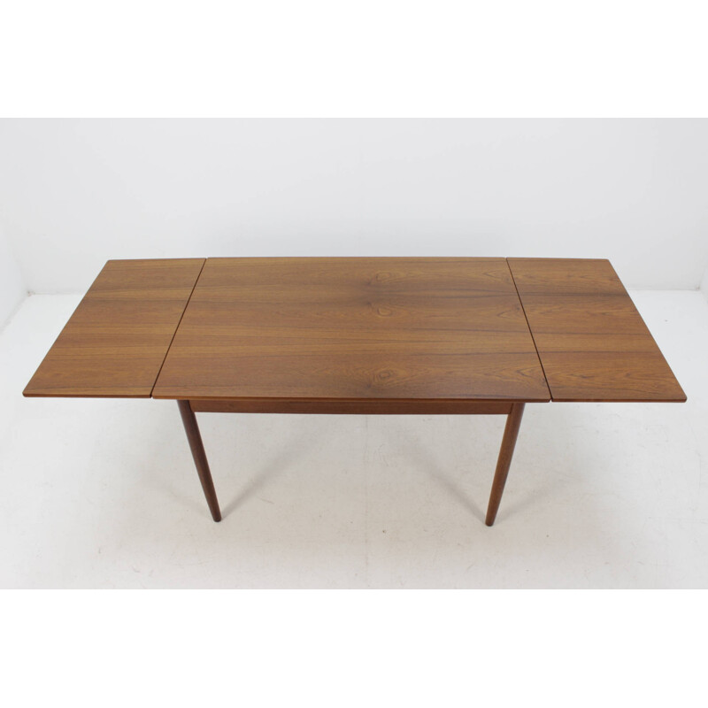 Table vintage scandinave extensible en teck - 1960