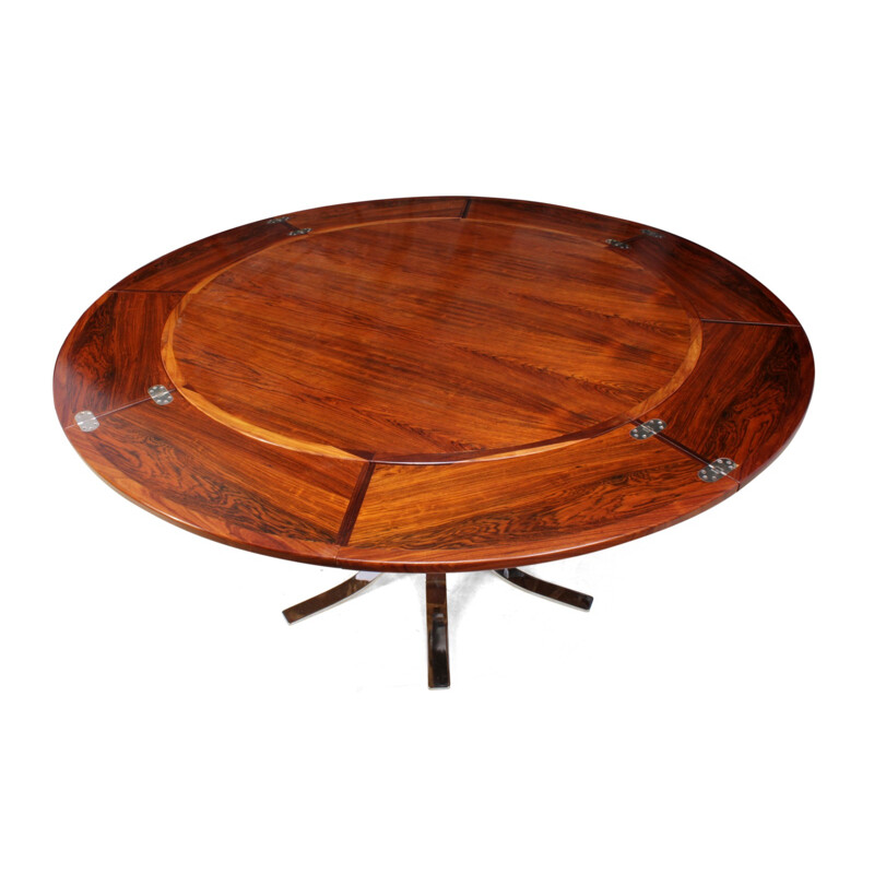 Vintage rosewood lotus Flip-Flap table by Dyrlund - 1960s