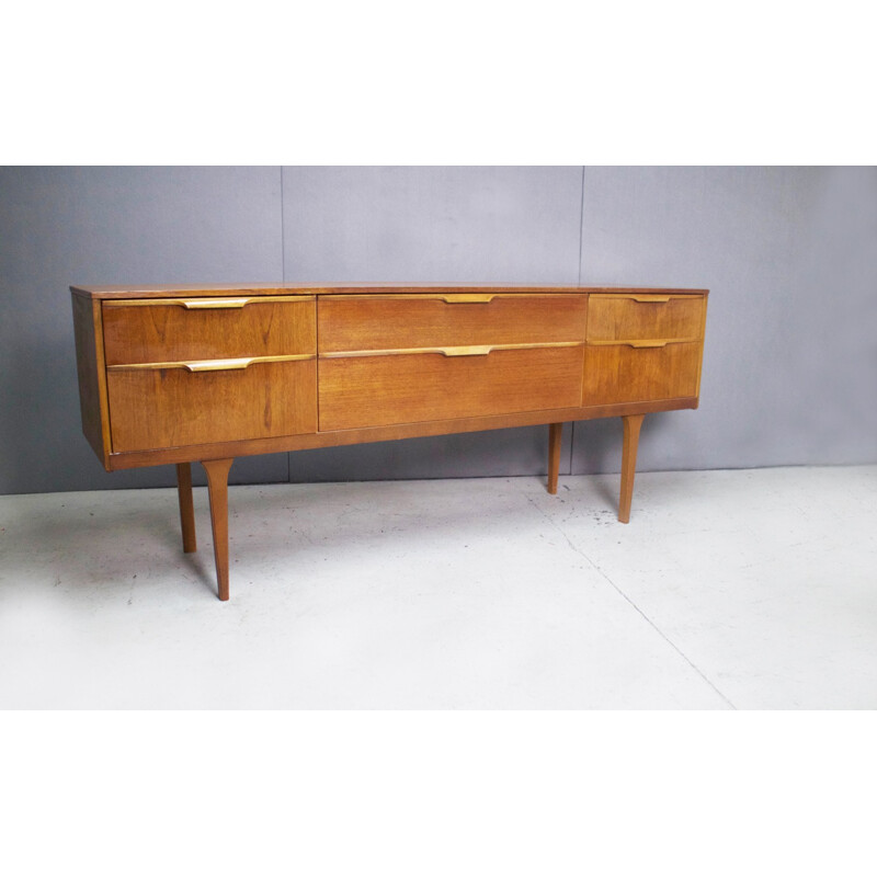 Vintage long sideboard in teak - 1970s