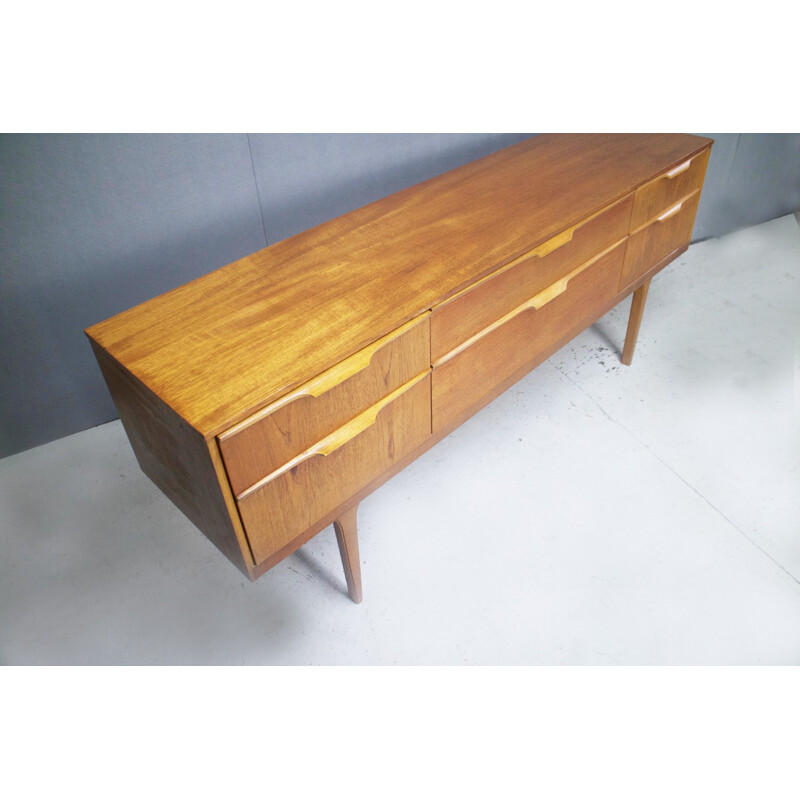 Vintage long sideboard in teak - 1970s