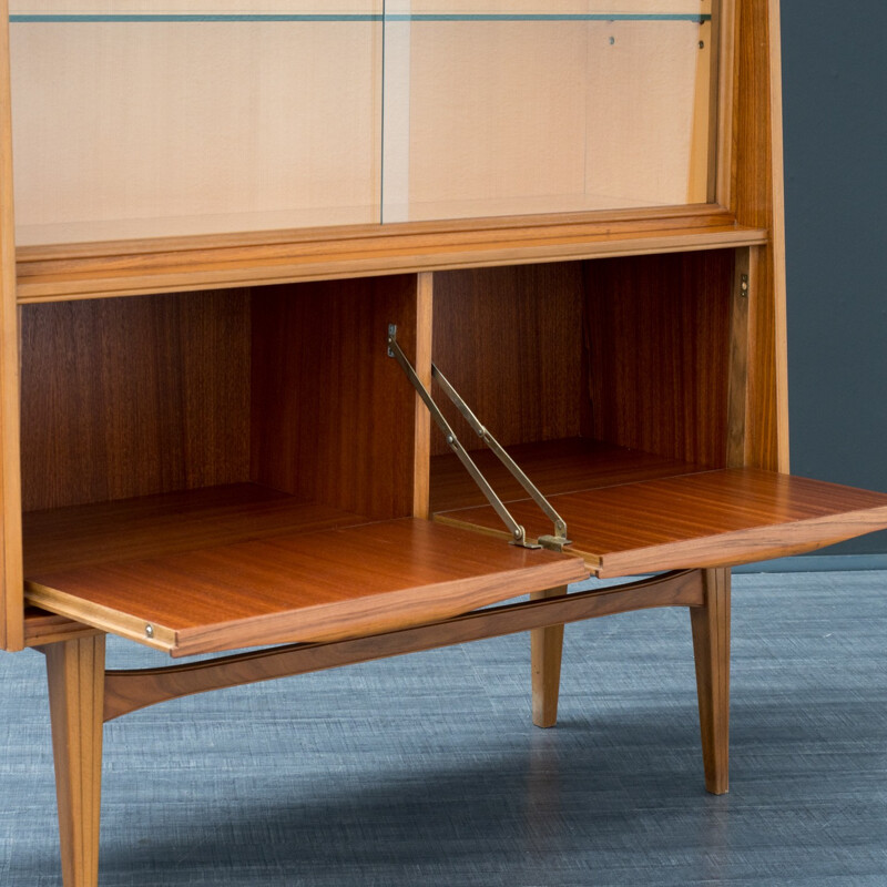 Armoire vintage en verre et bois - 1960