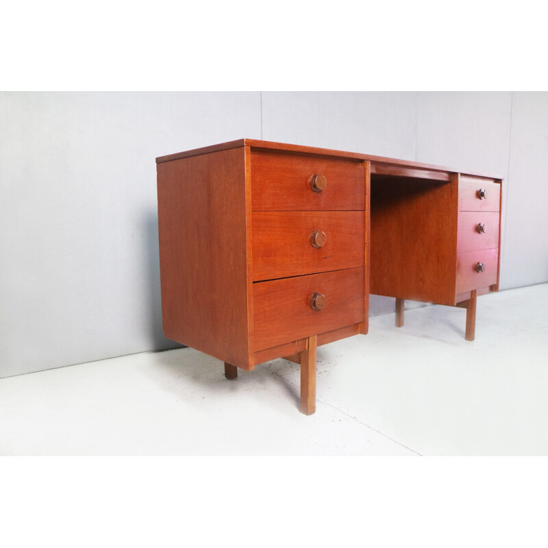 Bureau vintage anglais en bois - 1970