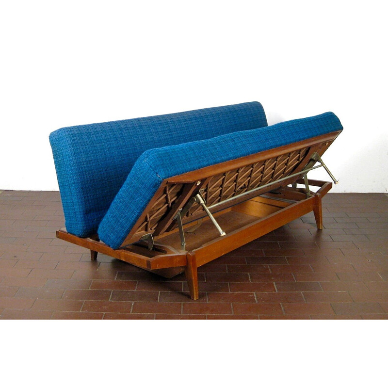 Canapé daybed bleu au design scandinave - 1950