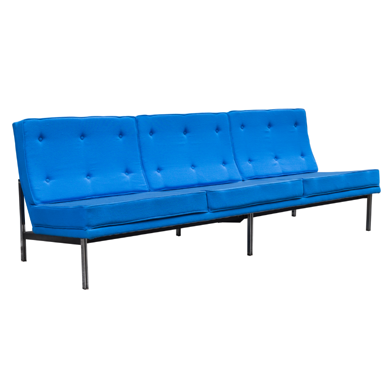 Vintage blue sofa by Florence Knoll - 1970s