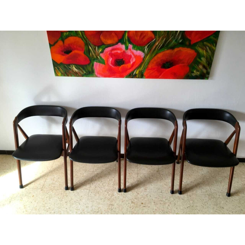 Set of 4 Scandinavian Rosewood Chairs by Kai Kristiansen - 1960s