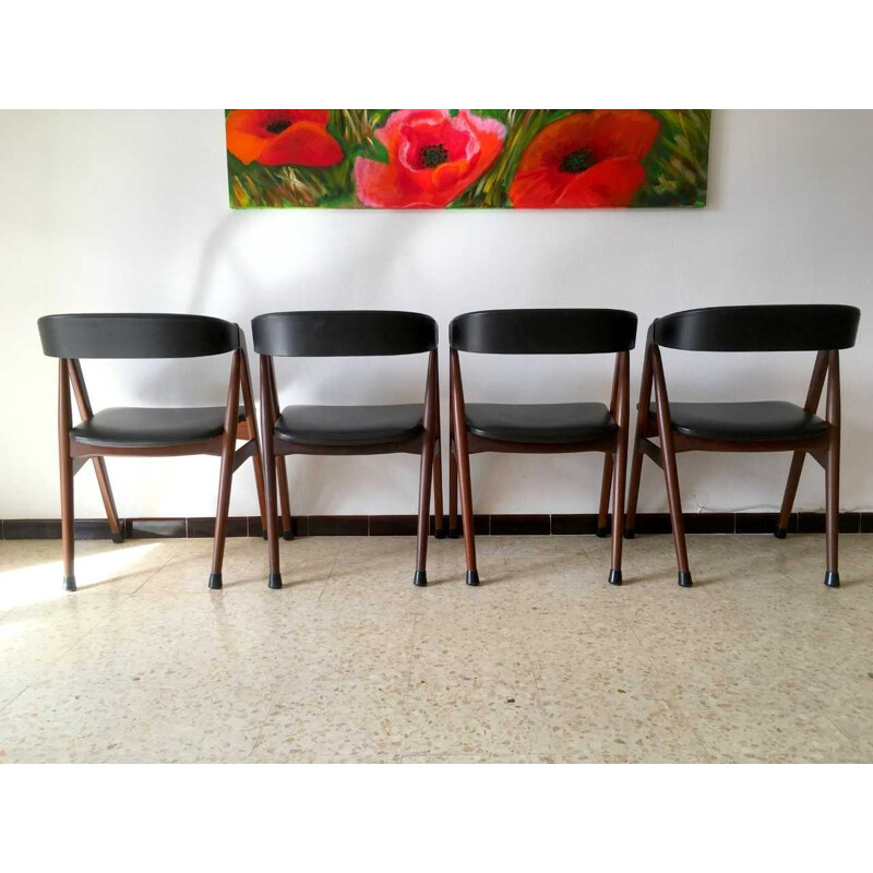Set of 4 Scandinavian Rosewood Chairs by Kai Kristiansen - 1960s
