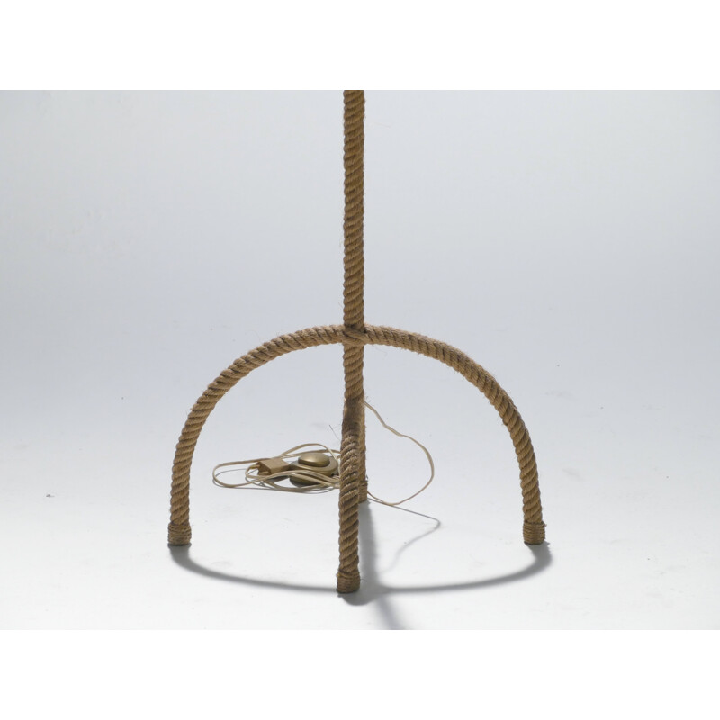 Lampadaire en corde d'Adrien Audoux et Frida Minet - 1960
