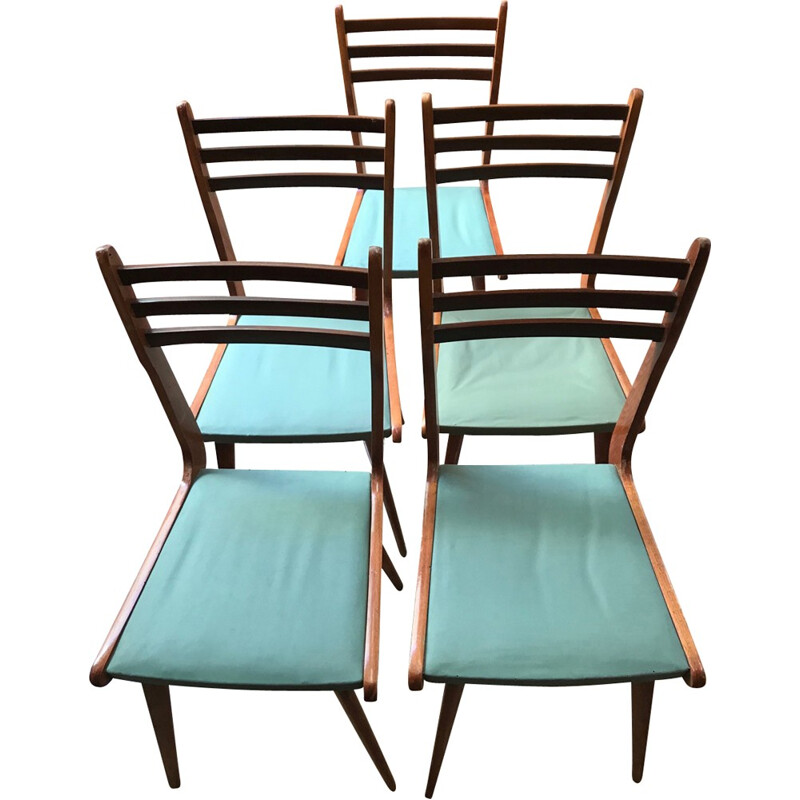 Suite de 5 chaises vintage par Paolo Buffa - 1960