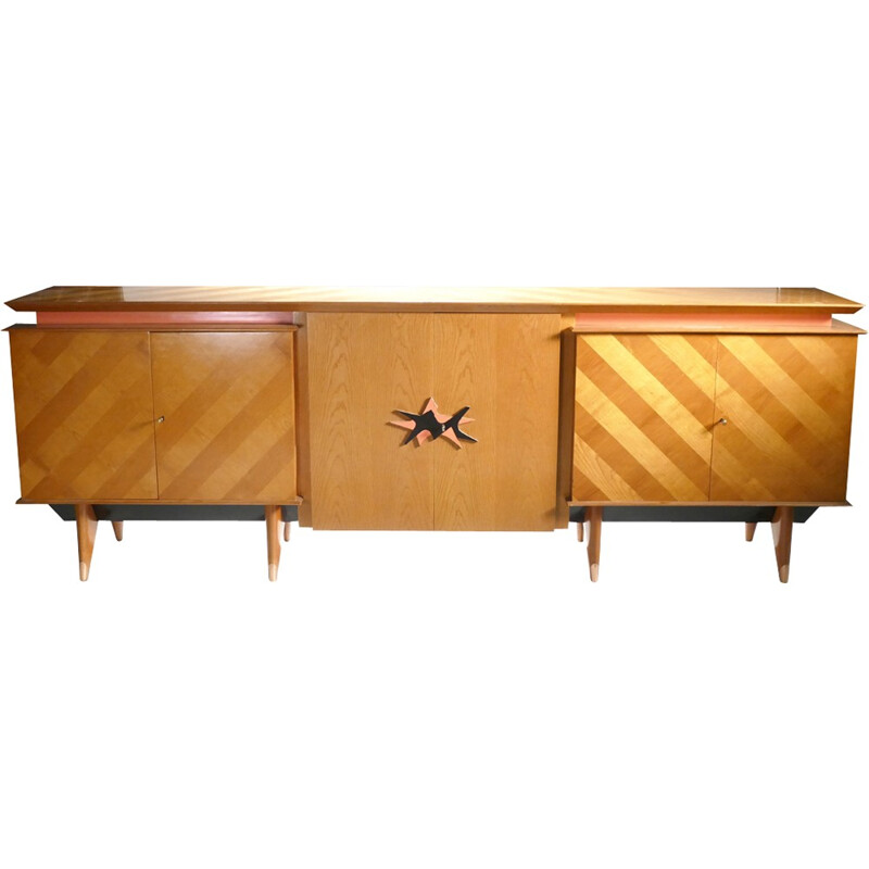 Vintage cherry wood sideboard, France 1950