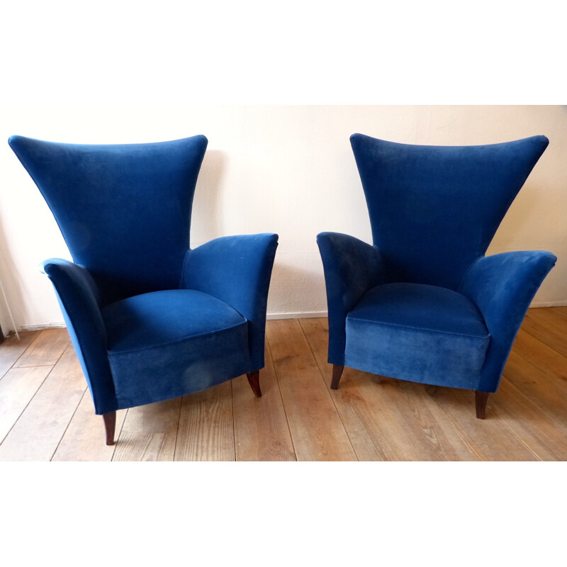 Pair of vintage Italian armchairs - 1950s