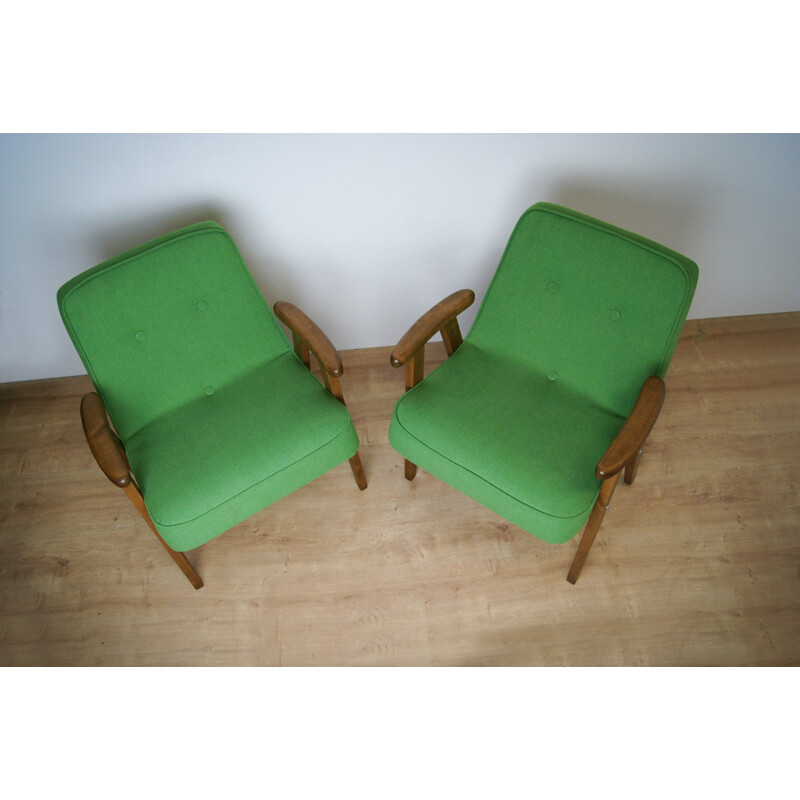 Pair of Vintage Armchairs Polish Armchairs - 1960s