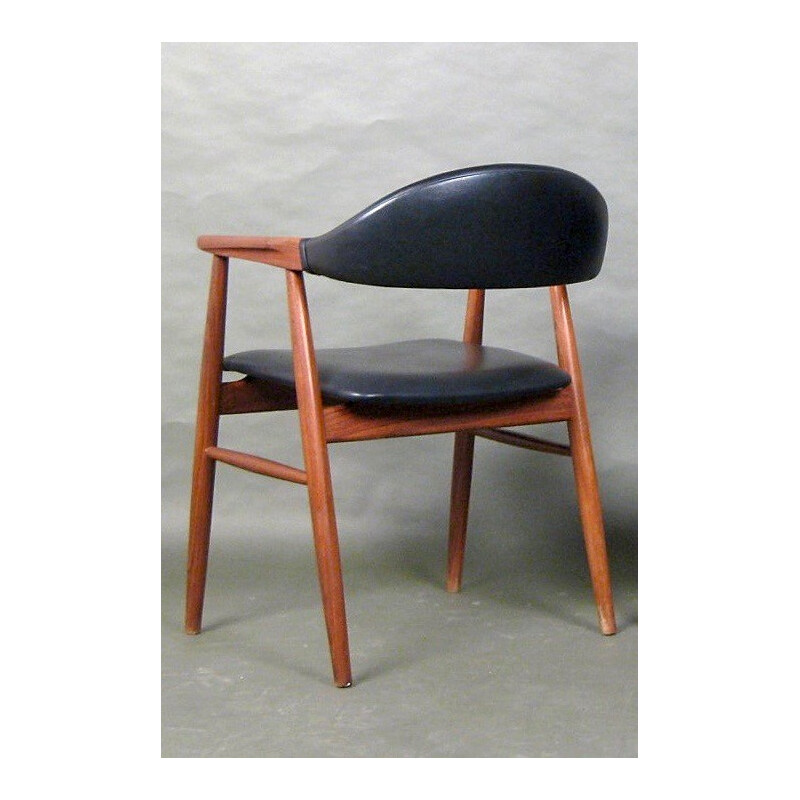 Scandinavian vintage black armchair by Erick Buck - 1950s