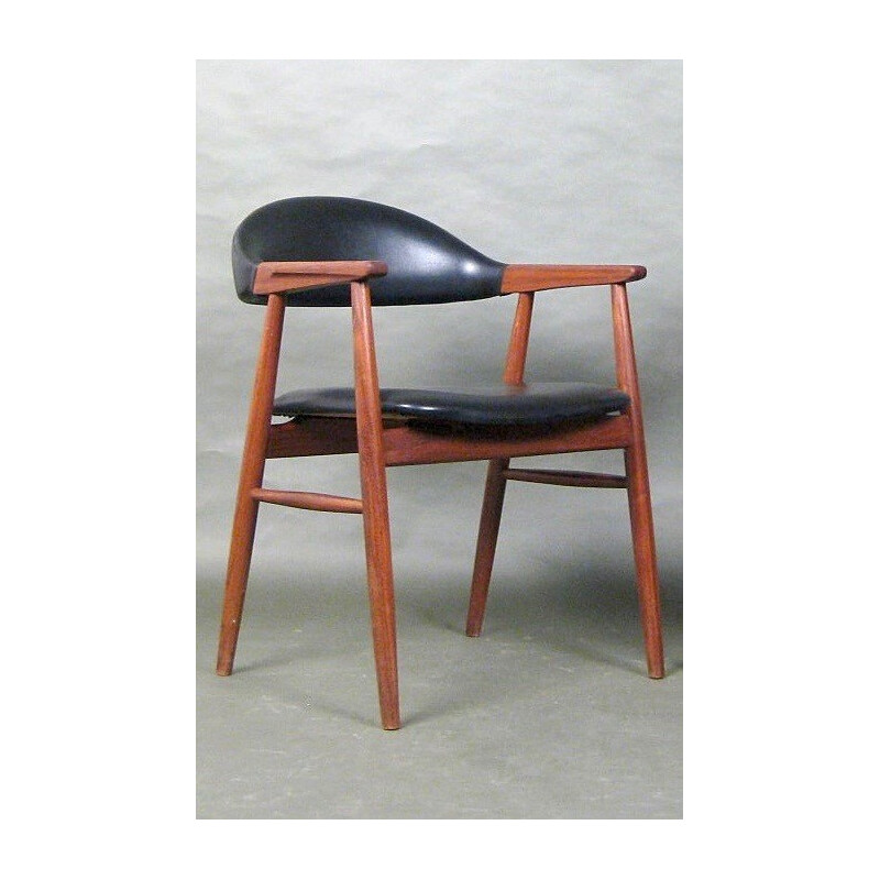 Scandinavian vintage black armchair by Erick Buck - 1950s