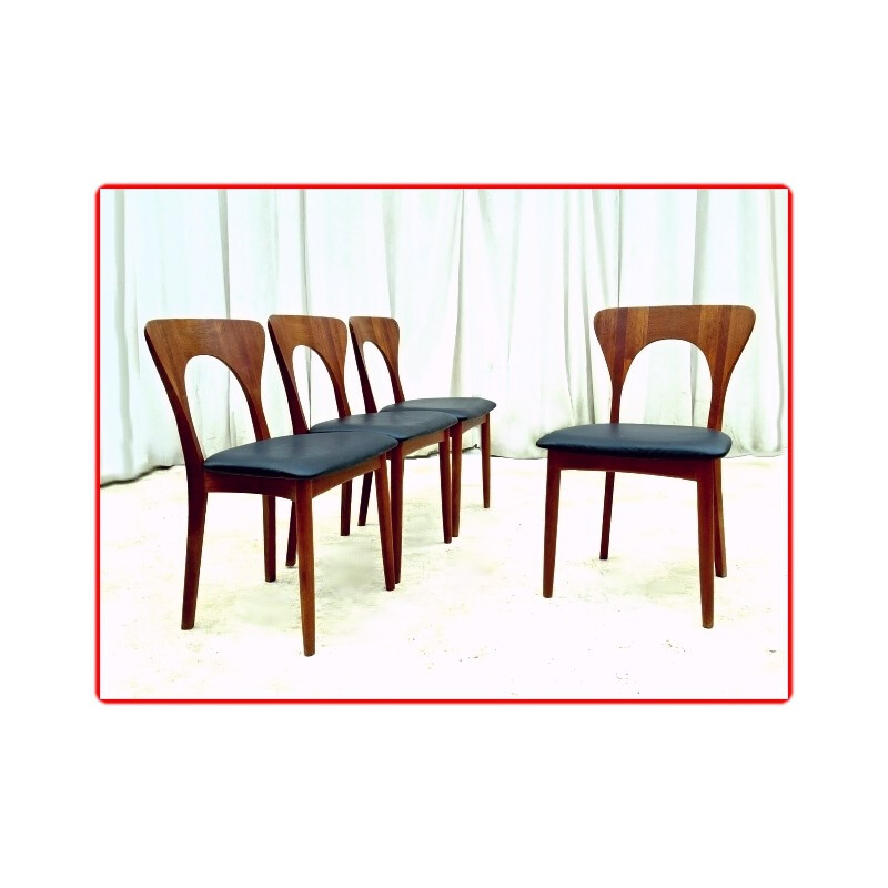 Set of 4 danish teak chairs by Niels Koefoeds - 1958