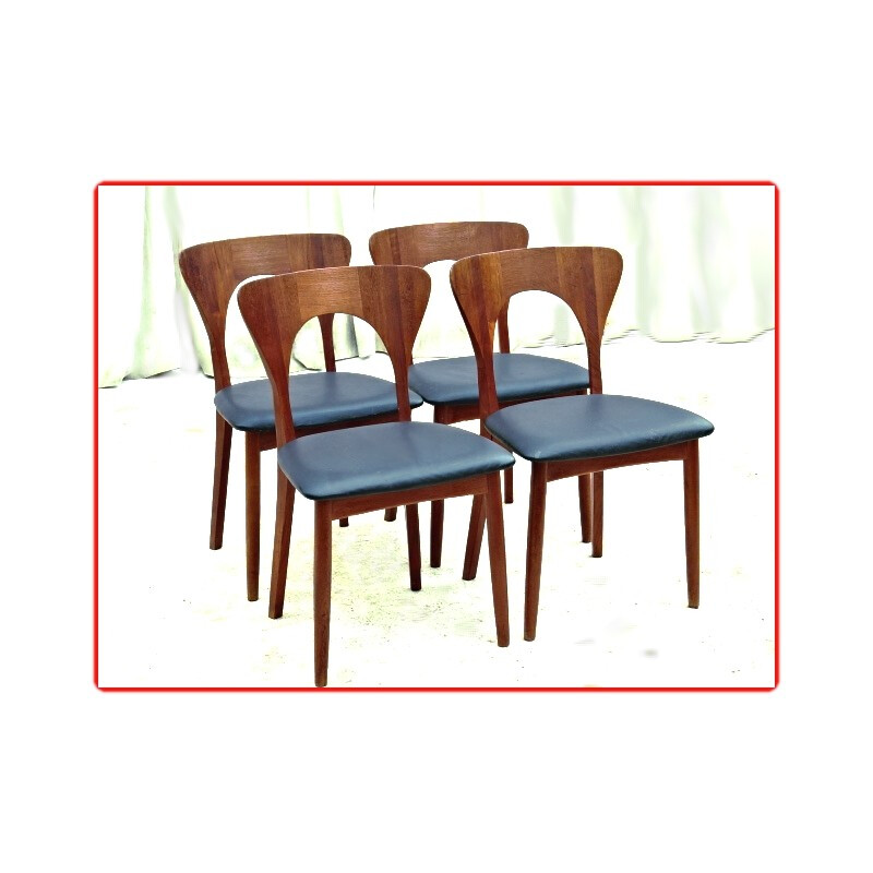 Set of 4 danish teak chairs by Niels Koefoeds - 1958