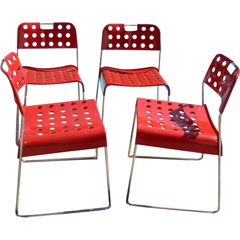 Set of "Omstak" chairs by Rodney Kinsman for Bieffelplast - 1970s