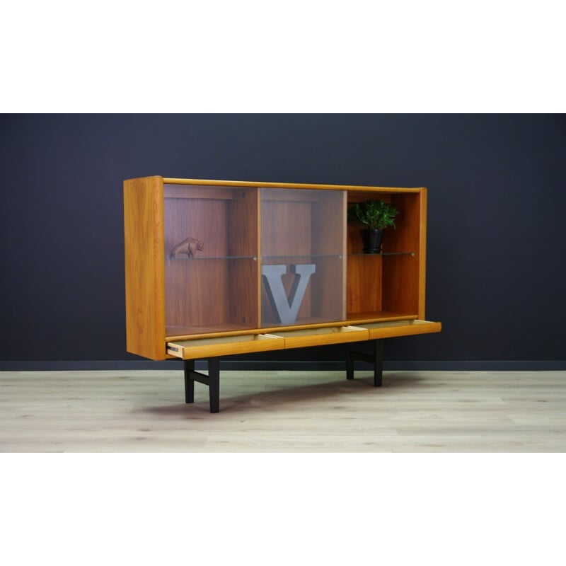 Teak highboard with glass-case by Interform Collection - 1960s