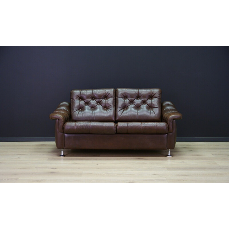 Sofa en cuir danois vintage - 1970