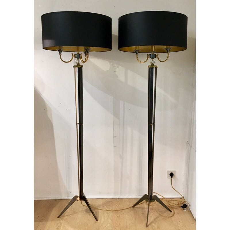 Three arms floor lamp by Arlus - 1950s