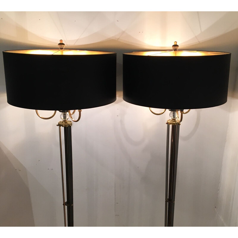 Three arms floor lamp by Arlus - 1950s