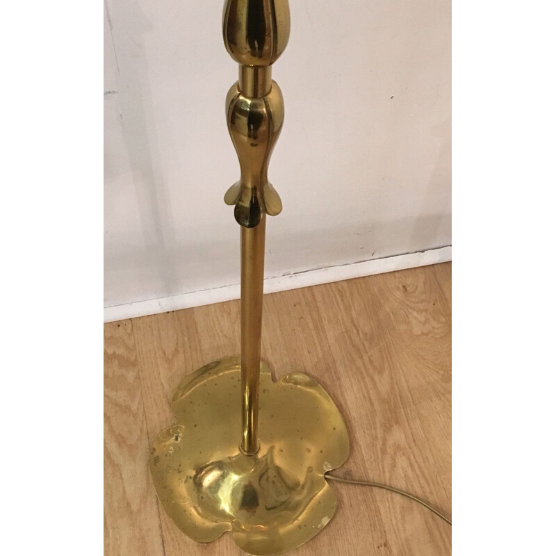 Vintage Lotus Floor Lamp in bronze and gilded brass by Raoul Scarpa - 1960s