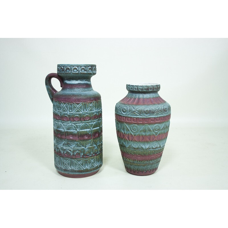 Suite de 2 vases en céramique par Bodo Mans pour Bay Keramik - 1960