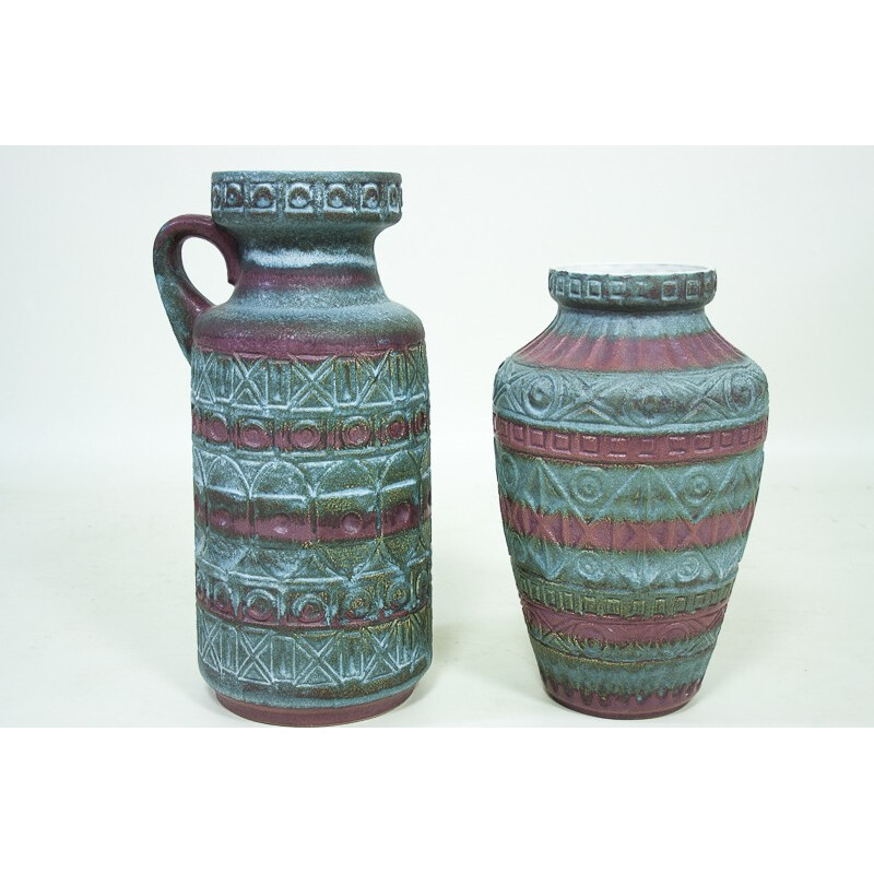 Set of 2 vases in ceramic by Bodo Mans for Bay Keramik - 1960s