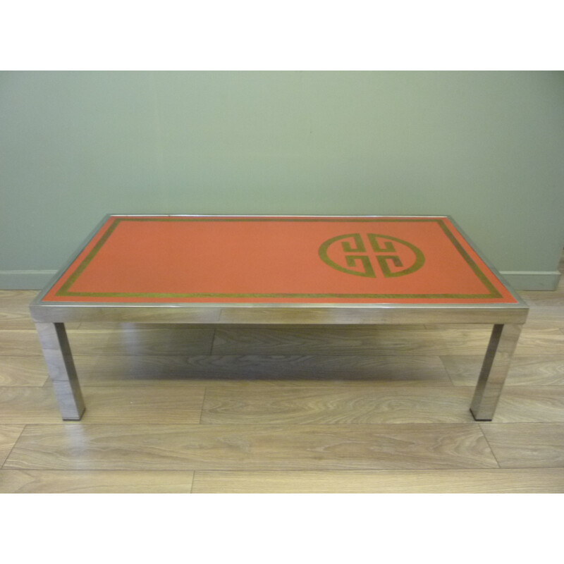 Red vintage coffee table by Nisco - 1970s