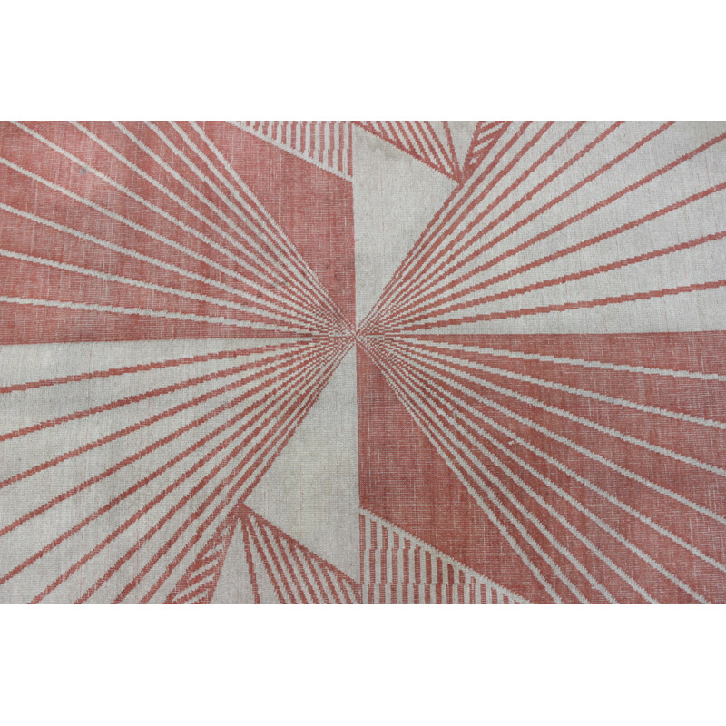 Vintage geometric rug, Czechoslovakia 1950