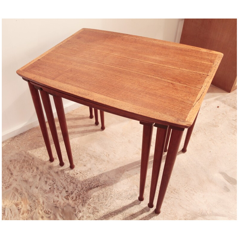 Vintage nesting tables in teak for Mobelintarsia - 1950s 