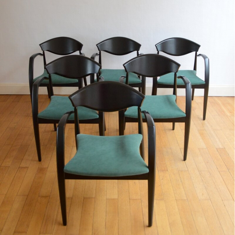 Set of 6 vintage chairs - 1980s