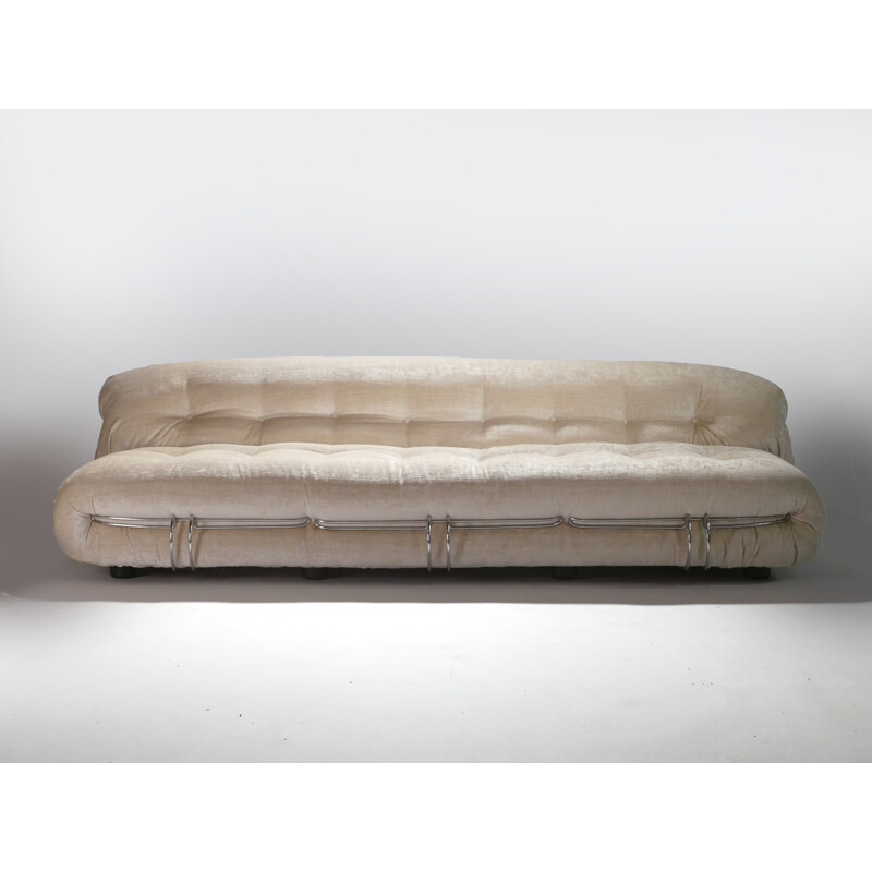 Beige "Soriana" sofa by Tobia & Afra Scarpa for Cassina - 1960s