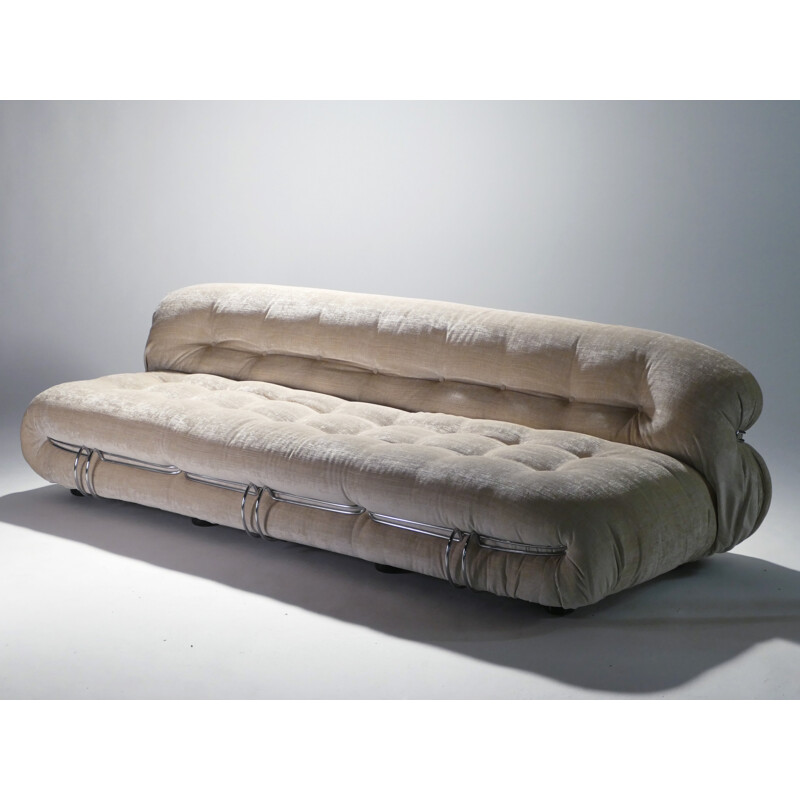 Beige "Soriana" sofa by Tobia & Afra Scarpa for Cassina - 1960s