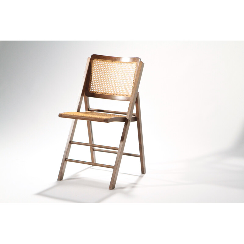 Paire de chaises vintage pliantes en bois - 1950