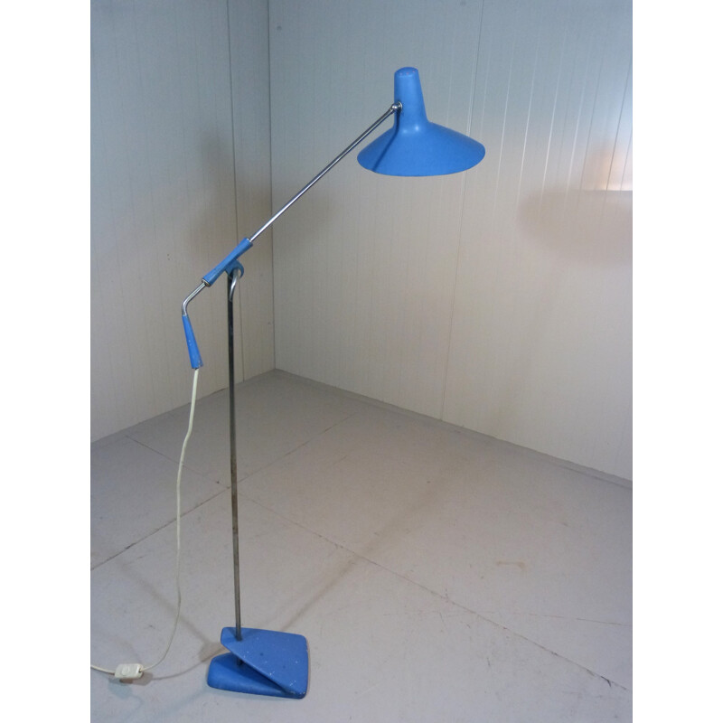 Vintage blue floor lamp - 1950s
